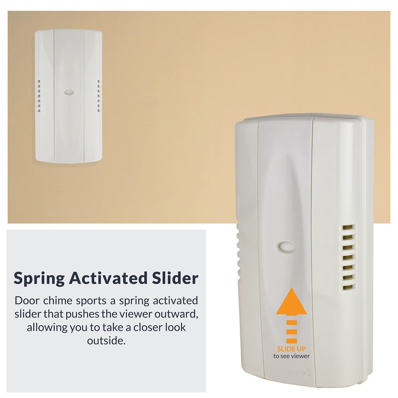 Newhouse Hardware 2-Note Mechanical Door Bell Chime and Door Button with Viewer, Silver - Image 4